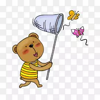 蝴蝶昆虫画卡通插图-棕熊-空若网 蝴蝶昆虫画卡通插图-棕熊-空若网