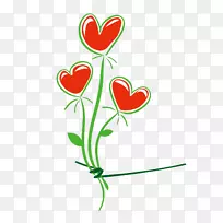 卡通手绘红色爱情花束-空若网 卡通手绘红色爱情花束-空若网