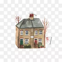 水彩画别墅-手绘水彩画别墅-空若网 水彩画别墅-手绘水彩画别墅-空若网