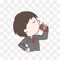 咖啡喝果汁卡通-咖啡-空若网 咖啡喝果汁卡通-咖啡-空若网