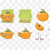卡通水果插图-美味柿子表达载体-空若网 卡通水果插图-美味柿子表达载体-空若网