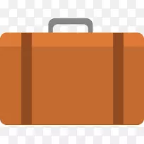 手提箱矩形-橙色卡通盒图-空若网 手提箱矩形-橙色卡通盒图-空若网