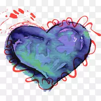 水彩画造型心蓝水彩爱情-空若网 水彩画造型心蓝水彩爱情-空若网