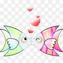 卡通鱼海报-吻鱼爱拍-空若网 卡通鱼海报-吻鱼爱拍-空若网