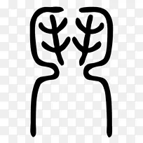 鹿角手指线白色剪贴画线-空若网 鹿角手指线白色剪贴画线-空若网