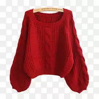 毛线针织套筒裁剪上衣-空若网 毛线针织套筒裁剪上衣-空若网