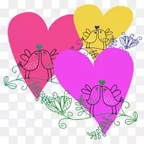 卡通插图-卡通三鸟爱-空若网 卡通插图-卡通三鸟爱-空若网