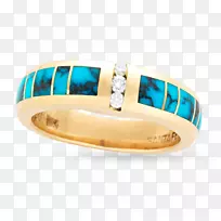 绿松石戒指体饰翡翠戒指-空若网 绿松石戒指体饰翡翠戒指-空若网