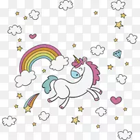 独角兽绘画插图-快乐运行独角兽-空若网 独角兽绘画插图-快乐运行独角兽-空若网