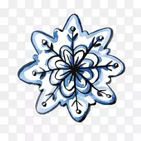 雪花水彩画雪花手绘水彩材料-空若网 雪花水彩画雪花手绘水彩材料-空若网