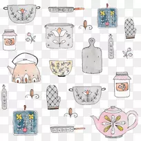 空白配方模板绘画.厨房的手绘元素-空若网 空白配方模板绘画.厨房的手绘元素-空若网