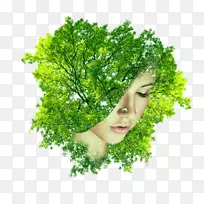 多曝光树枝摄影.有创意的脸部覆盖的树木-空若网 多曝光树枝摄影.有创意的脸部覆盖的树木-空若网