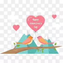 鸟情人节剪贴画-粉红色爱情鸟-空若网 鸟情人节剪贴画-粉红色爱情鸟-空若网