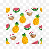 瓜类-西瓜菠萝椰子背景遮阳-空若网 瓜类-西瓜菠萝椰子背景遮阳-空若网