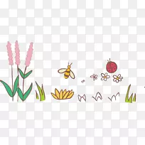 蜜蜂插图-花朵和蜜蜂-空若网 蜜蜂插图-花朵和蜜蜂-空若网