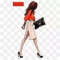 绘画时尚插画女性素描时尚插画-空若网 绘画时尚插画女性素描时尚插画-空若网