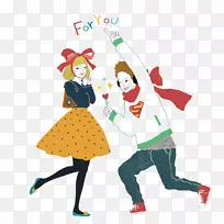 爱情卡通插画-卡通情侣爱情-空若网 爱情卡通插画-卡通情侣爱情-空若网