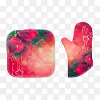 洋红色水果烤箱手套-空若网 洋红色水果烤箱手套-空若网