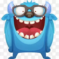 免版税插图.蓝色眼镜怪物材料-空若网 免版税插图.蓝色眼镜怪物材料-空若网