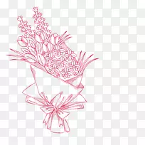 粉红色花束设计图粉红色素描花束-空若网 粉红色花束设计图粉红色素描花束-空若网