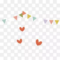 手绘彩旗心-空若网 手绘彩旗心-空若网