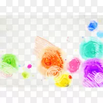 水彩画抽象画.彩色水墨抽象花背景-空若网 水彩画抽象画.彩色水墨抽象花背景-空若网