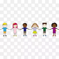 卡通画儿童插图-儿童手牵手卡通-空若网 卡通画儿童插图-儿童手牵手卡通-空若网