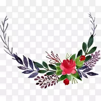 花卉设计水彩画角花叶-空若网 花卉设计水彩画角花叶-空若网