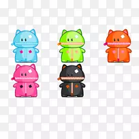 卡通动画图标-拉链嘴卡通小猫-空若网 卡通动画图标-拉链嘴卡通小猫-空若网