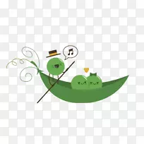 绘制可爱插图-豌豆-空若网 绘制可爱插图-豌豆-空若网