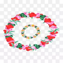 夏威夷列伊水彩画-风水花架-空若网 夏威夷列伊水彩画-风水花架-空若网