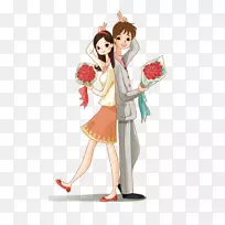 卡通爱情浪漫绘画-卡通新娘新郎-空若网 卡通爱情浪漫绘画-卡通新娘新郎-空若网