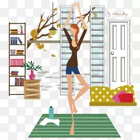 Adobe插画下载剪贴画-瑜伽健身女-空若网 Adobe插画下载剪贴画-瑜伽健身女-空若网
