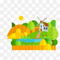 Adobe插画师下载-手绘乡村小镇下载-空若网 Adobe插画师下载-手绘乡村小镇下载-空若网