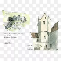 水彩画建筑风格插图建筑艺术作品-空若网 水彩画建筑风格插图建筑艺术作品-空若网
