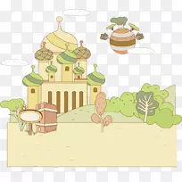 旅游卡通插图-埃及风景宫殿-空若网 旅游卡通插图-埃及风景宫殿-空若网