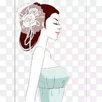 脸上的女人-新娘穿着花的轮廓材料-空若网 脸上的女人-新娘穿着花的轮廓材料-空若网