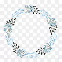 蓝色水彩画花环背景文案-空若网 蓝色水彩画花环背景文案-空若网