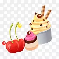 冰淇淋华夫饼水果卡通冰淇淋-空若网 冰淇淋华夫饼水果卡通冰淇淋-空若网