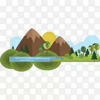 Adobe插画模板-平坦的山水-空若网 Adobe插画模板-平坦的山水-空若网