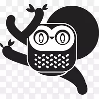白色动物剪贴画-猫头鹰月亮-空若网 白色动物剪贴画-猫头鹰月亮-空若网