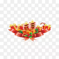 生日彩带蜡烛-生日礼物元素-空若网 生日彩带蜡烛-生日礼物元素-空若网