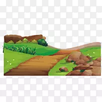 Adobe插画-农场道路场景插图-空若网 Adobe插画-农场道路场景插图-空若网