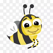 昆虫卡通插图-可爱的卡通蜜蜂-空若网 昆虫卡通插图-可爱的卡通蜜蜂-空若网