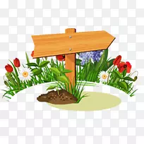 手推车花园卡通-树木广告牌-空若网 手推车花园卡通-树木广告牌-空若网