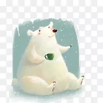 北极熊卡通手绘北极熊-空若网 北极熊卡通手绘北极熊-空若网
