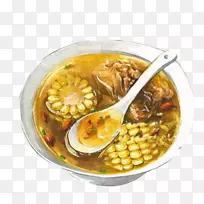 汤食插图.肋骨玉米汤手工绘画材料图片-空若网 汤食插图.肋骨玉米汤手工绘画材料图片-空若网