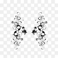 剪纸玻璃图案.黑色对称卷曲-空若网 剪纸玻璃图案.黑色对称卷曲-空若网