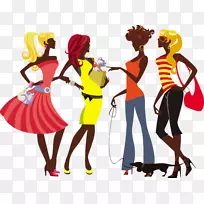 卡通女性时尚剪影-时尚女性-空若网 卡通女性时尚剪影-时尚女性-空若网