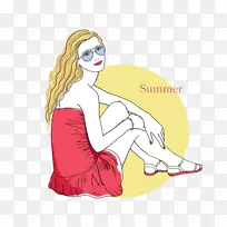 卡通眼镜插图-时尚女性-空若网 卡通眼镜插图-时尚女性-空若网